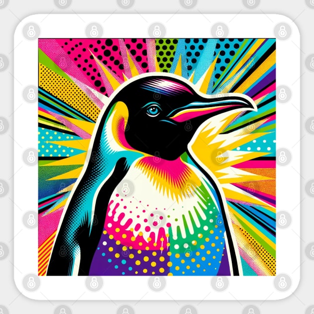 Emperor Penguin Pop Art Tee - Chic Antarctic Wildlife Sticker by PawPopArt